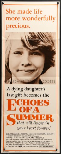 8g101 ECHOES OF A SUMMER insert 1976 great super close portrait of young dying Jodie Foster!