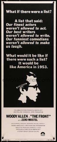 8g126 FRONT int'l insert 1976 Woody Allen, Martin Ritt, 1950s Communist Scare blacklist in 1953 U.S.