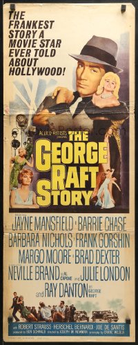 8g133 GEORGE RAFT STORY insert 1961 sexy Jayne Mansfield, Ray Danton, the Hollywood you never knew!