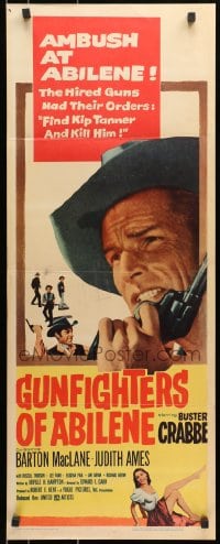 8g148 GUNFIGHTERS OF ABILENE insert 1959 cool full-length image of cowboy Buster Crabbe with gun!