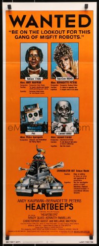 8g157 HEARTBEEPS insert 1981 Andy Kaufman, Bernadette Peters, really wacky robots!
