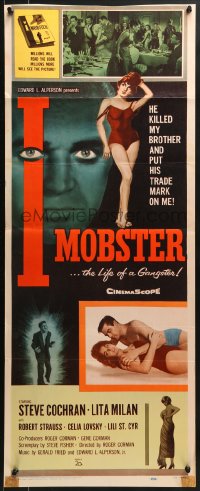 8g177 I MOBSTER insert 1958 Roger Corman, he killed her brother and put his dirty trade mark on her!