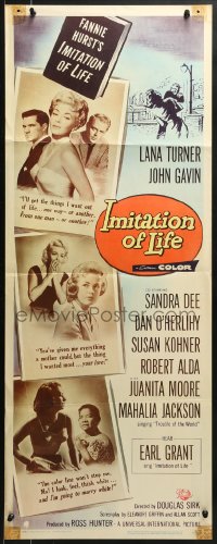 8g182 IMITATION OF LIFE insert 1959 art of sexy Lana Turner, Sandra Dee, from Fannie Hurst novel!