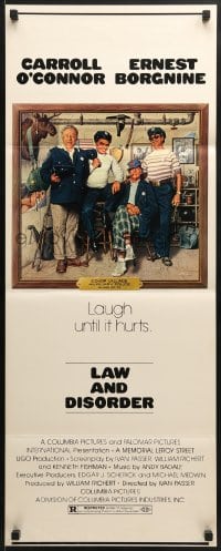 8g219 LAW & DISORDER insert 1974 Lettick art of Carroll O'Connor & Borgnine as auxiliary police!
