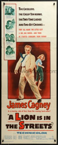 8g223 LION IS IN THE STREETS insert 1953 James Cagney, two-time ladies & two-bit crooks!