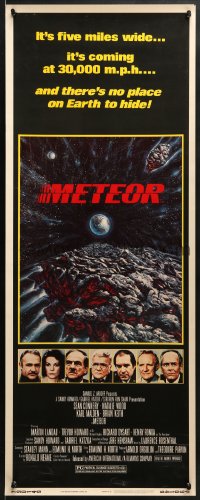 8g247 METEOR insert 1979 Sean Connery, Natalie Wood, cool sci-fi artwork by Michael Whipple!