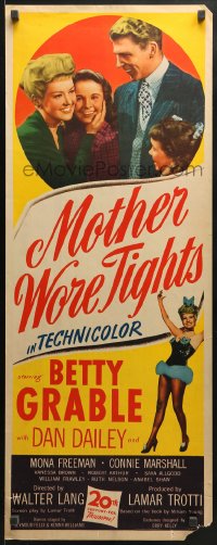 8g257 MOTHER WORE TIGHTS insert 1947 Betty Grable, Dan Dailey, Mona Freeman & Connie Marshall!