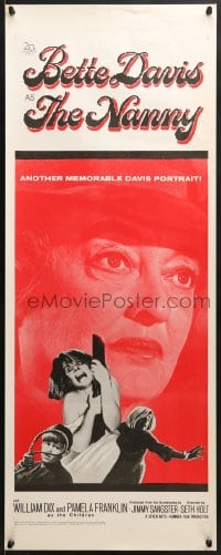 8g262 NANNY insert 1965 creepy close up portrait of Bette Davis, Hammer horror!