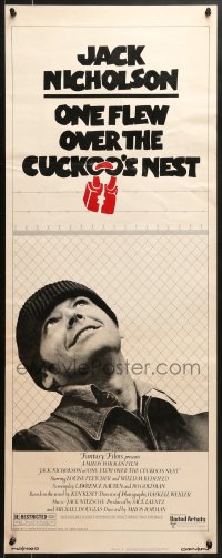 8g271 ONE FLEW OVER THE CUCKOO'S NEST insert 1975 c/u of Jack Nicholson, Milos Forman classic!