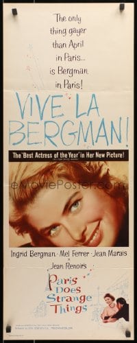 8g275 PARIS DOES STRANGE THINGS insert R1960s Jean Renoir's Elena et les hommes, Ingrid Bergman