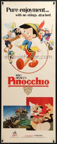 8g285 PINOCCHIO insert R1984 Disney classic cartoon about a wooden boy who wants to be real!