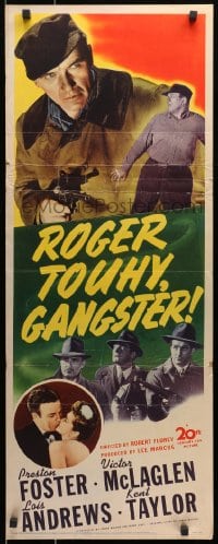 8g304 ROGER TOUHY GANGSTER insert 1944 Preston Foster as Roger Touhy, The Last of the Gangsters!
