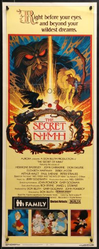 8g322 SECRET OF NIMH insert 1982 Don Bluth, cool mouse fantasy cartoon artwork by Tim Hildebrandt!