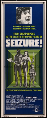 8g323 SEIZURE insert 1974 Oliver Stone's directorial debut, Herve Villechaize is the dwarf!