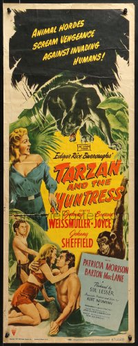 8g361 TARZAN & THE HUNTRESS insert 1947 Johnny Weissmuller, Brenda Joyce, Johnny Sheffield