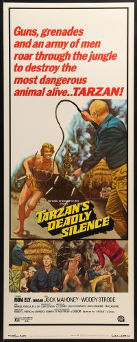 8g365 TARZAN'S DEADLY SILENCE insert 1970 Jock Mahoney hunts Ron Ely, the most dangerous animal alive