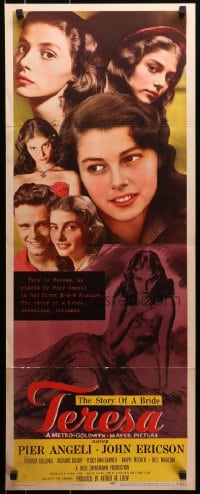 8g369 TERESA insert 1951 young sexy Pier Angeli, story of a bride, directed by Fred Zinnemann!