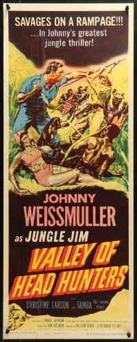 8g409 VALLEY OF HEAD HUNTERS insert 1953 Johnny Weismuller as Jungle Jim fights natives!