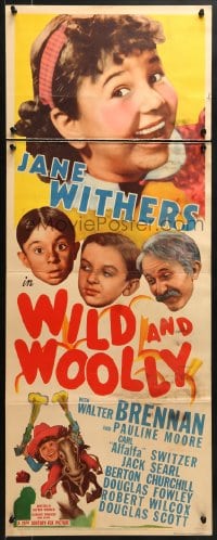 8g431 WILD & WOOLLY insert 1937 Alfalfa, close-up art of cowgirl Jane Withers & on horseback!