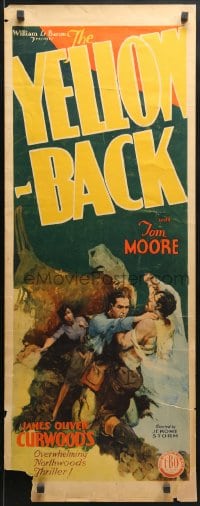 8g444 YELLOWBACK insert 1929 James Oliver Curwood, Tom Moore, dramatic art, ultra rare!