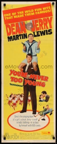 8g448 YOU'RE NEVER TOO YOUNG insert R1964 great image of Dean Martin & wacky Jerry Lewis!