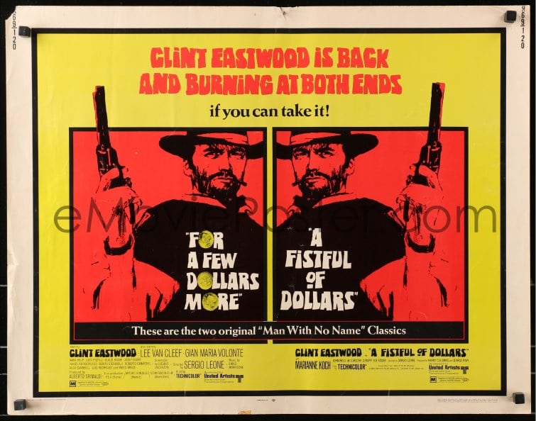 eMoviePoster.com: 8g636 FISTFUL OF DOLLARS/FOR A FEW DOLLARS MORE 