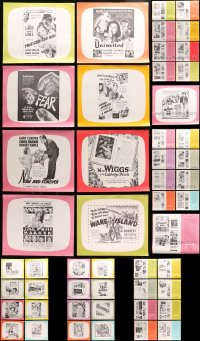 8h332 LOT OF 52 TV TELOPS 1950s great ads for a variety of different movies on on television!