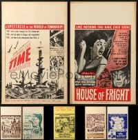 8h308 LOT OF 7 FORMERLY FOLDED BENTON WINDOW CARDS 1950s-1960s from a variety of movies!