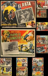8h330 LOT OF 13 MEXICAN LOBBY CARDS 1950s-1960s great scenes from a variety of movies!
