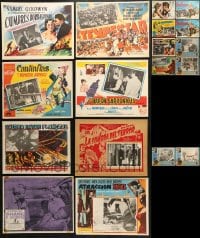 8h048 LOT OF 18 MEXICAN LOBBY CARDS 1950s-1960s scenes from a variety of different movies!
