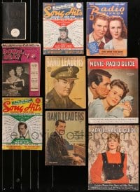 8h008 LOT OF 9 RADIO AND MUSIC MAGAZINES 1940s-1950s filled with great images & information!