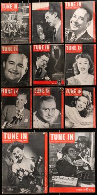 8h002 LOT OF 11 TUNE IN MAGAZINES 1943-1945 filled with great images & information!