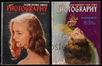 8h003 LOT OF 2 POPULAR PHOTOGRAPHY MAGAZINES 1950 filled with great images & information!