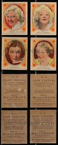 8h432 LOT OF 4 BUBBLE GUM CARDS 1930s Thelma Todd, Betty Compson, Marie Dressler, Zasu Pitts!