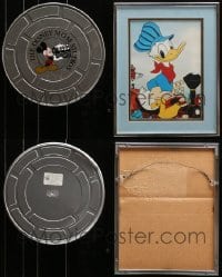 8h039 LOT OF 2 WALT DISNEY ITEMS 1990s Mickey Mouse film canister & Donald Duck framed photo!