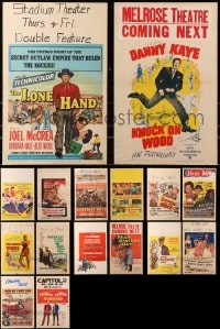 8h310 LOT OF 16 FORMERLY FOLDED WINDOW CARDS 1950s great images from a variety of movies!