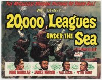 8j004 20,000 LEAGUES UNDER THE SEA TC R1971 Jules Verne classic, Kirk Douglas, James Mason, Lorre