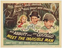 8j008 ABBOTT & COSTELLO MEET THE INVISIBLE MAN TC 1951 wacky art of Bud & Lou with Adele Jergens!
