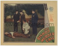 8j419 BISHOP MURDER CASE LC 1930 suave Basil Rathbone as Philo Vance standing by murder victim!