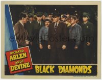 8j421 BLACK DIAMONDS LC 1940 close up of guy pointing gun at Richard Arlen & crowd of men!