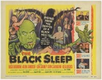 8j035 BLACK SLEEP TC 1956 Lon Chaney Jr., Bela Lugosi, Tor Johnson, terror-drug wakes the dead!