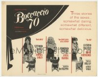 8j037 BOCCACCIO '70 TC 1962 sexy Loren, Ekberg & Schneider directed by Fellini, De Sica & Visconti!