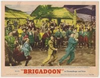 8j438 BRIGADOON LC #8 1954 Gene Kelly & Van Johnson bring some real American hoofing to Scotland!