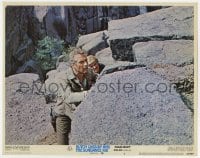 8j444 BUTCH CASSIDY & THE SUNDANCE KID LC #6 1969 Paul Newman & Robert Redford hide from posse!