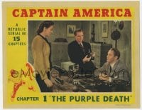 8j452 CAPTAIN AMERICA chapter 1 LC 1944 full-color image of 3 people in office, great border art!