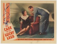 8j459 CASE OF THE LUCKY LEGS LC 1935 Warren William as Perry Mason points finger at Peggy Shannon!
