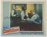 8j476 COMPULSION LC #2 1959 Orson Welles with child murderers Dean Stockwell & Bradford Dillman!