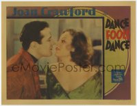 8j493 DANCE FOOLS DANCE LC 1931 great romantic c/u of Lester Vail about to kiss Joan Crawford!