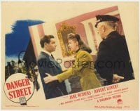 8j494 DANGER STREET LC #7 1947 grown up Jane Withers between Robert Lowery & police officer!