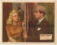 8j506 DEADLINE FOR MURDER LC 1946 pretty Marion Martin opens door for Kent Taylor, film noir!